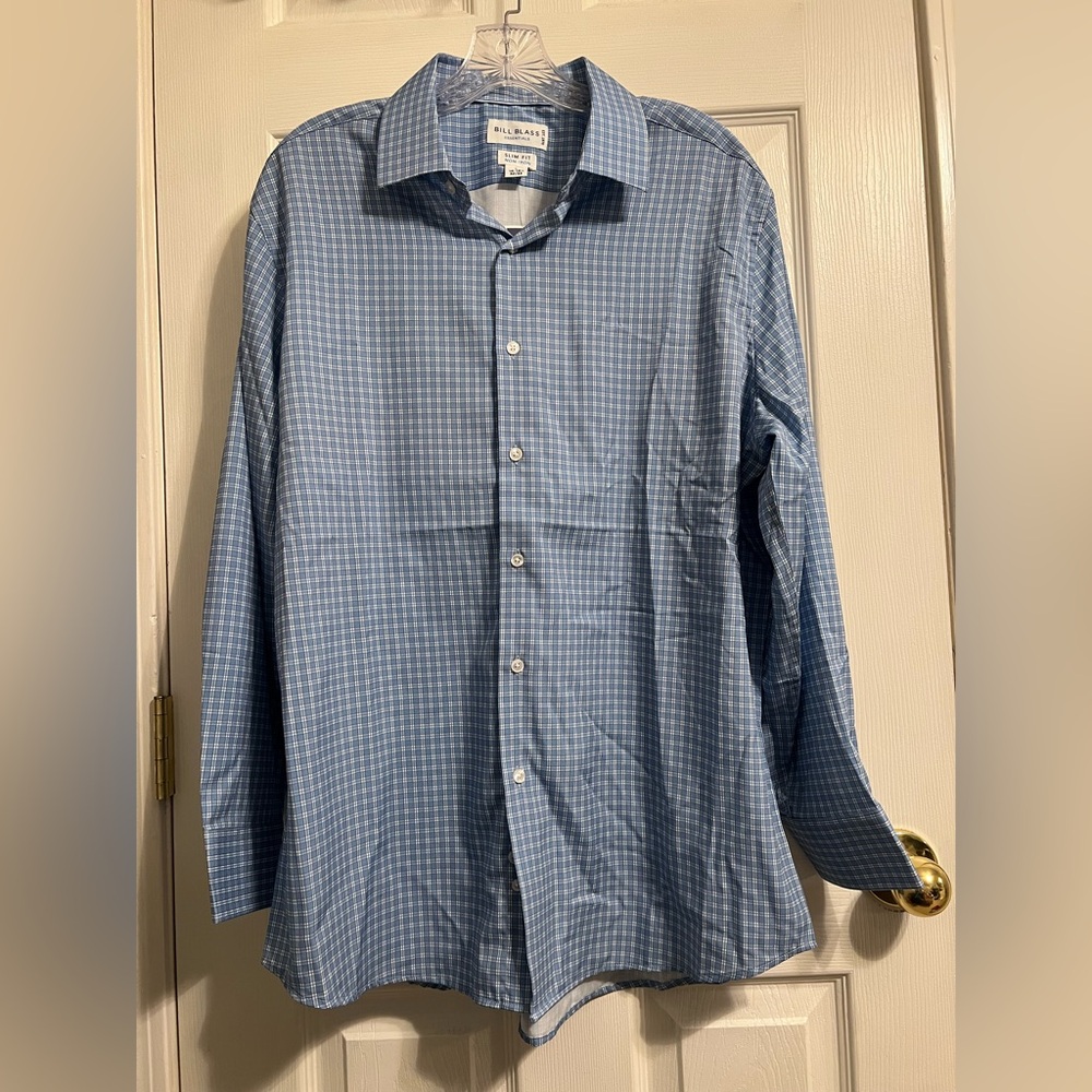 Bill Blass Blue Checkered Men's Shirt